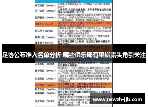 足协公布准入名单分析 哪些俱乐部有望崭露头角引关注